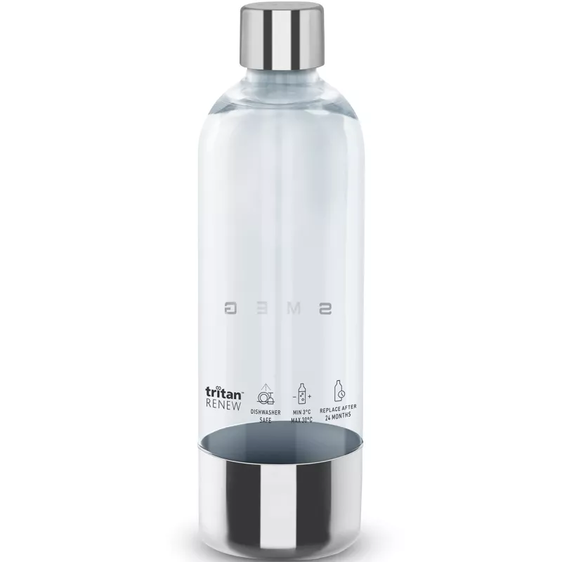 SMEG SKSB01 atsarginis butelis gazuoto vandens aparatui SKC01, 1 litro, PET plastikas, permatomas