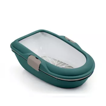 STEFANPLAST Furba Chic katės tualetas 59x39x22 cm, žalias/šviesiai pilkas
