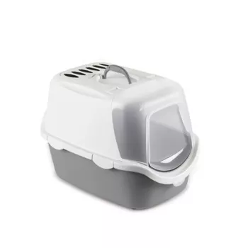 STEFANPLAST Cathy Easy Clean uždara kraiko dėžė katėms 56x40x40cm balta/pilka