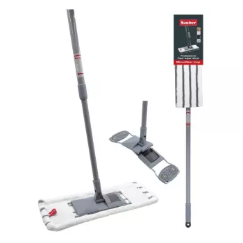 SAUBER grindų šepetys 40 cm su teleskopiniu kotu