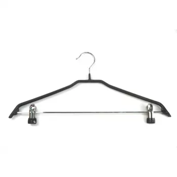 ORDINETT drabužių pakabos su spaustukais, 2 vnt., plienas/vinilas, neslystančios, 44 cm, juodos