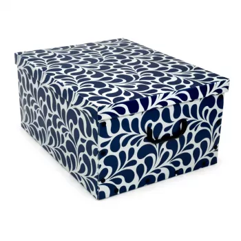 ORDINETT kartoninė dėžė 49x39x25cm Big Box Goccia, įvairių spalvų – mėlyna/šviesiai pilka/bordo