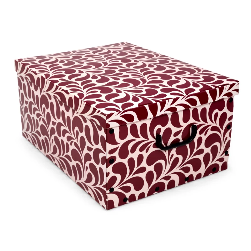 ORDINETT kartoninė dėžė 49x39x25cm Big Box Goccia, įvairių spalvų – mėlyna/šviesiai pilka/bordo