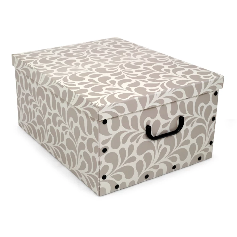 ORDINETT kartoninė dėžė 49x39x25cm Big Box Goccia, įvairių spalvų – mėlyna/šviesiai pilka/bordo