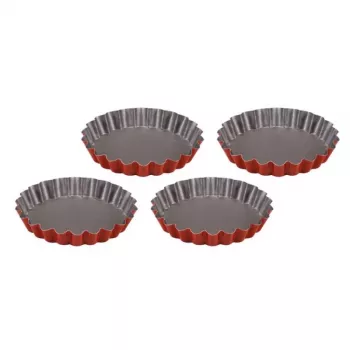 GUARDINI tartelių formelių rinkinys, 4 vnt., Rossana, Ø12x1,9 cm, nepridegantis plienas, antracito spalvos