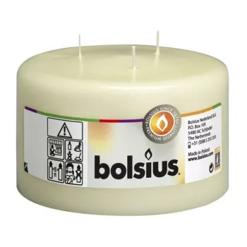 BOLSIUS Mamoth cilindrinė žvakė su 3 dagčiais Ø100x150mm smėlio spalvos