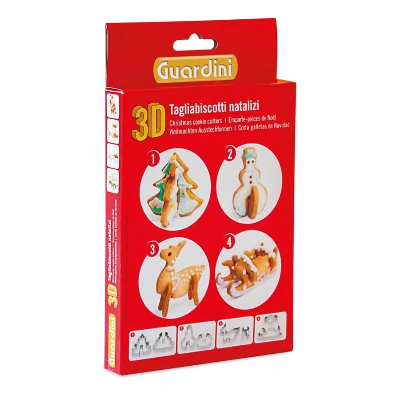 GUARDINI 3D Gingerbread Mould Set of 4 in a Box 21 x 12.5 x 2 cm