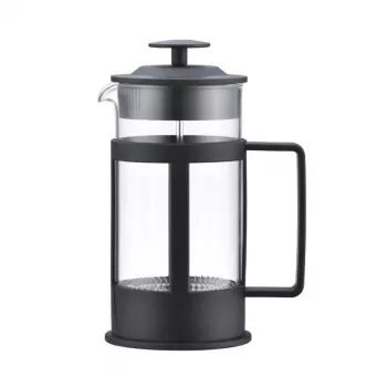 ASI COLLECTION Coffee Press GULFI M 600ml prancūziškas presas, borosilikatinis stiklas, juodas/sidabrinis
