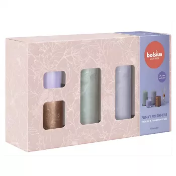 BOLSIUS Funky Freshness Lavender Gift Set - 5 dalių vonios ir kūno rinkinys