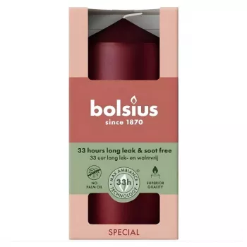 BOLSIUS LED žvakė cilindro formos Ø120x58mm metališkai raudona