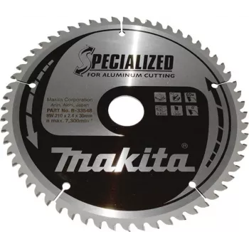 Makita B-33548 SPECIALIZED diskinis pjūklas 210 x 30 mm, 60 dantų, TCT, ATB, skirtas medienai ir laminatui