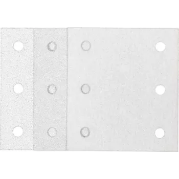 Makita 192352-4 šlifavimo popieriaus rinkinys, 10 dalių, grūdėtumas P60/P100/P150, 102 x 114 mm, su „Hook & Loop“ tvirtinimu, skirtas daugiafunkciams įrankiams