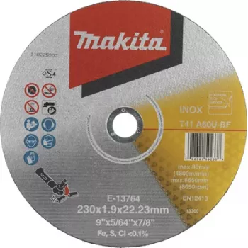 Makita E-13764 pjovimo diskas 230 mm, 22.23 mm angos, 1.9 mm storio, metalui ir nerūdijančiam plienui