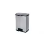 Rubbermaid Slim Jim 90L nerūdijančio plieno atliekų konteineris su pedalu, sidabrinis/juodas, priekinis pedalas 1901999