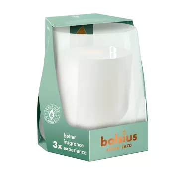 BOLSIUS Clean Light kvapni žvakė stiklinėje Vanilla & Tonka Bean Ø95x85mm
