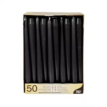 PAPSTAR Taper Candle 25 cm juoda (100 vnt.)