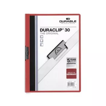 DURABLE Duraclip Original 30 raudonas segtuvas su spaustuku A4