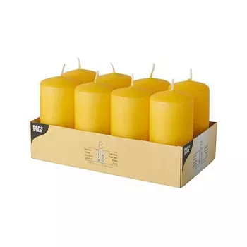 PAPSTAR auksinė geltona stulpinė žvakė 10 cm