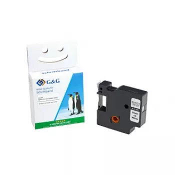 G&G suderinama etikečių juosta 9mm x 7m juoda ant baltos Dymo D1 40913