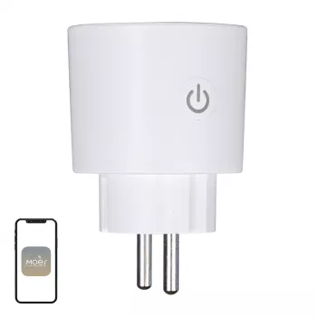 MOES MWP-EU16M-WH-MS išmanusis kištukinis adapteris su energijos stebėjimu, 16A, Wi-Fi, baltas