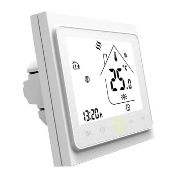 MOES BHT-002 Wi-Fi LCD išmanusis vandens šildymo termostatas, jutiklinis ekranas, programėlė ir balso valdymas, baltas