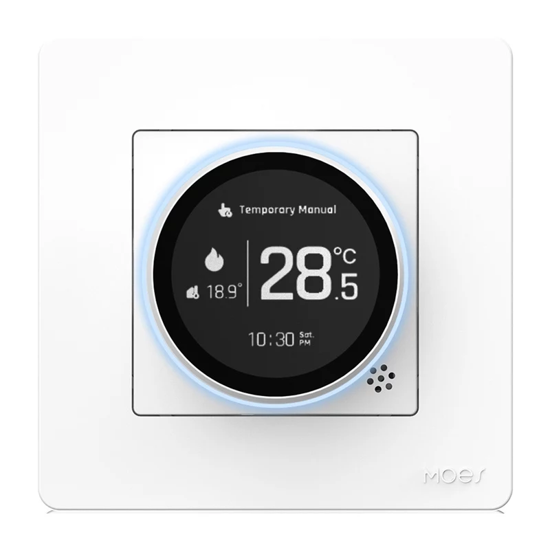 MOES ZHT-SR-GC ZigBee išmanusis termostatas katilui/dujiniam šildymui, baltas