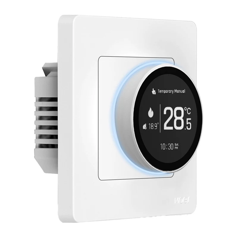 MOES ZHT-SR-GC ZigBee išmanusis termostatas katilui/dujiniam šildymui, baltas
