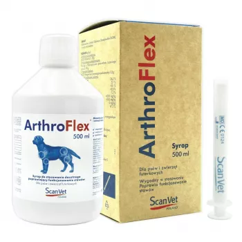 SCANVET ArthroFlex sirupas – sąnarių ir judrumo papildas šunims, 500 ml
