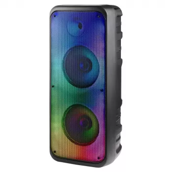 Defender BOOMER 35 nešiojamas Bluetooth garsiakalbis 30W su MP3/FM/SD/USB/AUX/TWS/LCD/RGB/MIC karaokės funkcija - juodas