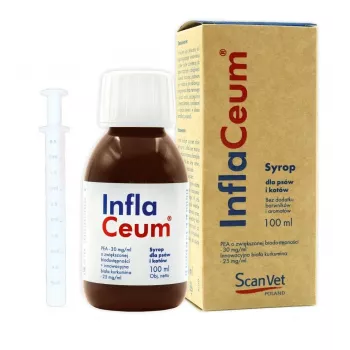 SCANVET InflaCeum skystas sąnarių maisto papildas šunims ir katėms, 100 ml