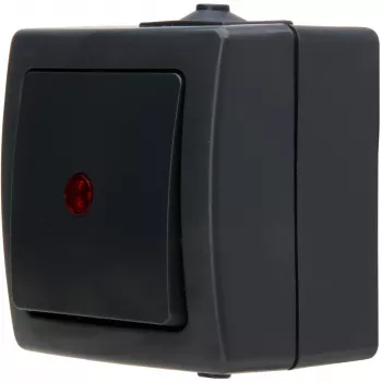 HEINRICH KOPP Nautic Anthracite 1-Pole Surface-Mounted Rocker Switch IP44 566615003