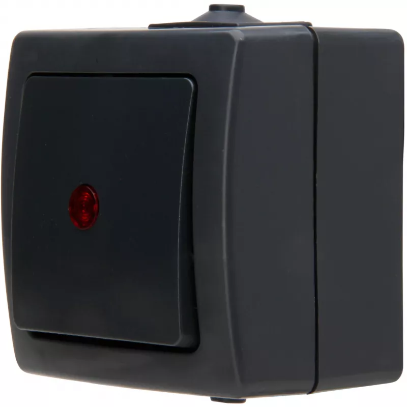 HEINRICH KOPP Nautic Anthracite 1-Pole Surface-Mounted Rocker Switch IP44 566615003
