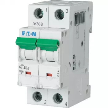 Eaton PXL-C6/2 miniatiūrinis automatinis jungiklis (MCB), 2 polių, 6 A, C charakteristikos, 6 kA, 230/400 V AC 236278