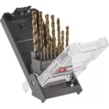 Einhell 249013 HSS-Co metalo grąžtų rinkinys, 13 dalių, 1,5-6,5 mm, kobalto lydinys, DIN 338, split point
