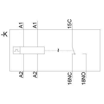Siemens 3RP25551AW30 asimetrinis blyksnis laiko relė, 24-240 V AC/DC, 2 CO, 0,05 s - 100 h, DIN bėgiui