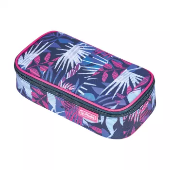 herlitz be.bag beatBox Indigo Flowers penalas, poliesteris, XXL užtrauktuku pagrindinis skyrius, 1 vnt. 400197550