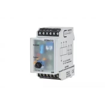 METZ CONNECT 11027613 daugiafunkcė laiko relė, 24V AC/DC, 2W, 1 CO, 0,05s–100h, DIN bėgiui