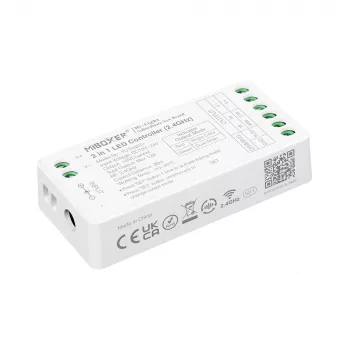 MiBoxer FUT035S+16kHz 2-in-1 dviejų baltų LED šviesos valdiklis (DC12/24V, 2.4GHz, 16kHz be mirgėjimo)