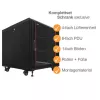IT-BUDGET 19 inch tinklo spintelė SRK komplektas 12U 600x600 mm stiklo/plieno durelės, 4 ventiliatoriai, PDU, lentynos, išardoma, juoda 90ITB19SRK1266GS