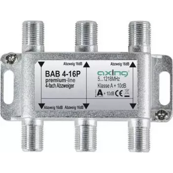 AXING BAB 4-16P - 4 kanalų palydovinis atšakotuvas, 16 dB atšakos slopinimas, 5-2400 MHz, F jungtys