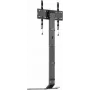 MANHATTAN Ultra Slim TV stovas 32 inch-70 inch ekranams iki 40 kg, pakreipimas -10°–3°, reguliuojamas aukštis, telpa už TV spintelės, juodas/baltas (462044)