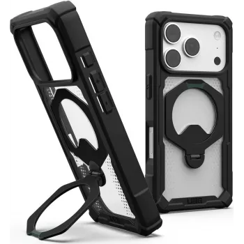 UAG Urban Armor Gear Plasma XTE 360 MagSafe dėklas su atrama Apple iPhone 18 Pro/17 Pro - juodas/permatomas 11457311404G