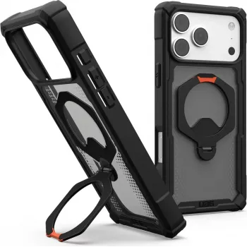 UAG Urban Armor Gear Plasma XTE 360 MagSafe dėklas su atlenkiama kojelė Apple iPhone 18 Pro Max/17 Pro Max - juodas/oranžinis/pilka permatoma 114572114097