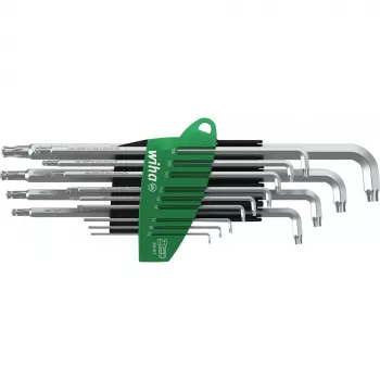 Wiha 366BETSZ13TS Torx rutulinio galo L-formos raktų rinkinys, 13 dalių, titano pilkos spalvos, ErgoStar laikiklis 40979