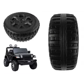 LEAN CARS Atsarginis ratas Jeep Wrangler JWR-555 elektriniam važiuojamajam automobiliui, 290 mm, juodas