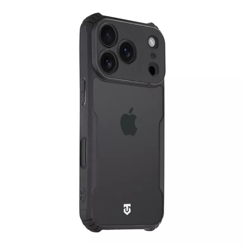 Tactical Quantum Stealth užpakalinis dangtelis iPhone 18 Pro, permatomas/juodas