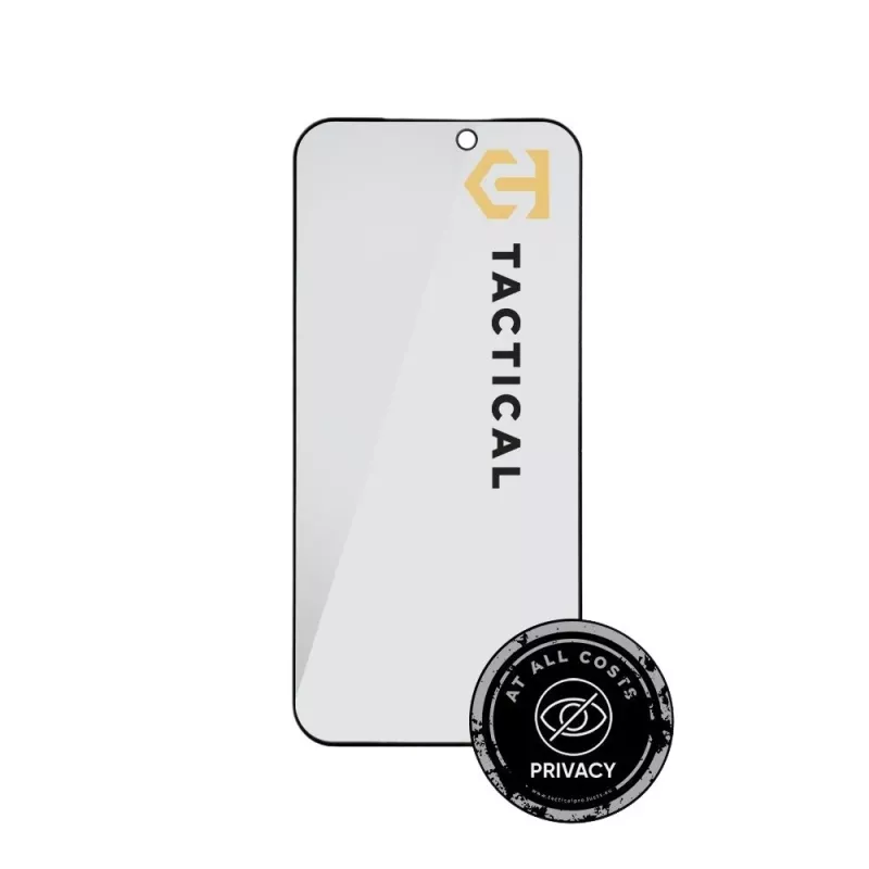 Tactical Glass Shield Privacy Stealth 5D ekrano apsauga iPhone 18 Pro Max, juoda
