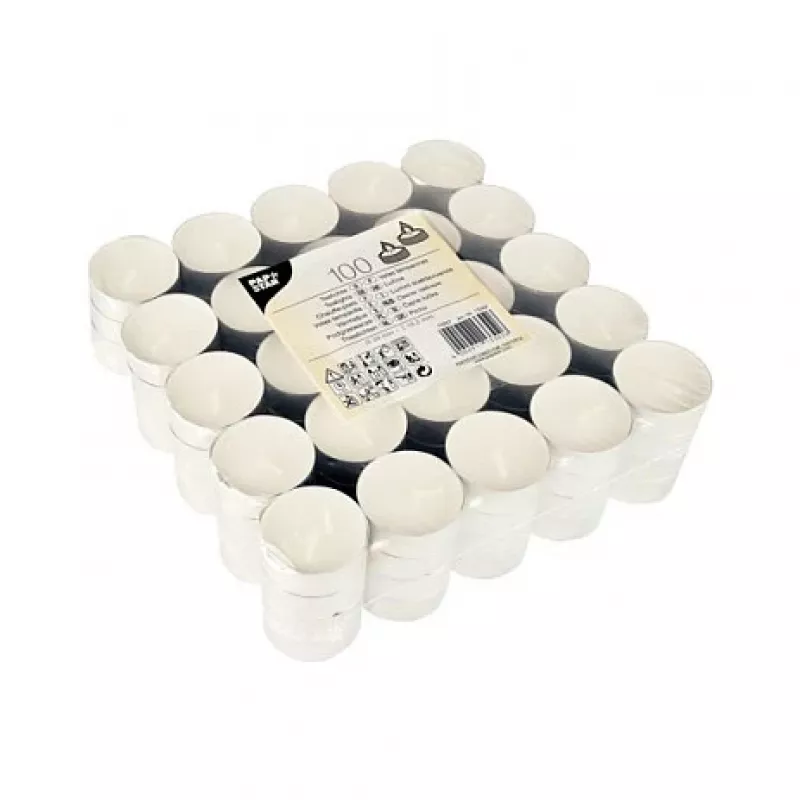 PAPSTAR Starpak baltos arbatžvakės, 100 vnt. (13302)