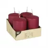 PAPSTAR Stumpenkerzen stulpines žvakės 8 cm bordo (4 vnt. pakuotė)