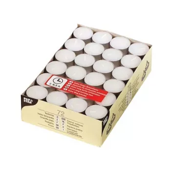 PAPSTAR baltos arbatžvakės – 72 vnt.